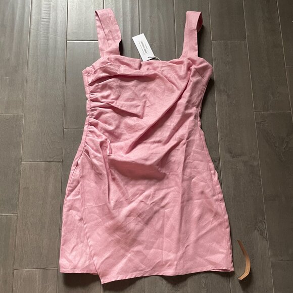 NWT Reformation Kerrigan Linen Dress Babygirl Pink Size 8 - Picture 2 of 2